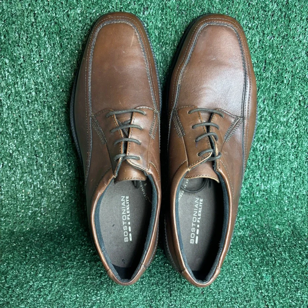 Bostonian Flexlite Leather Lace Up Square Toe Classic Oxford Brown Mens Size 12M